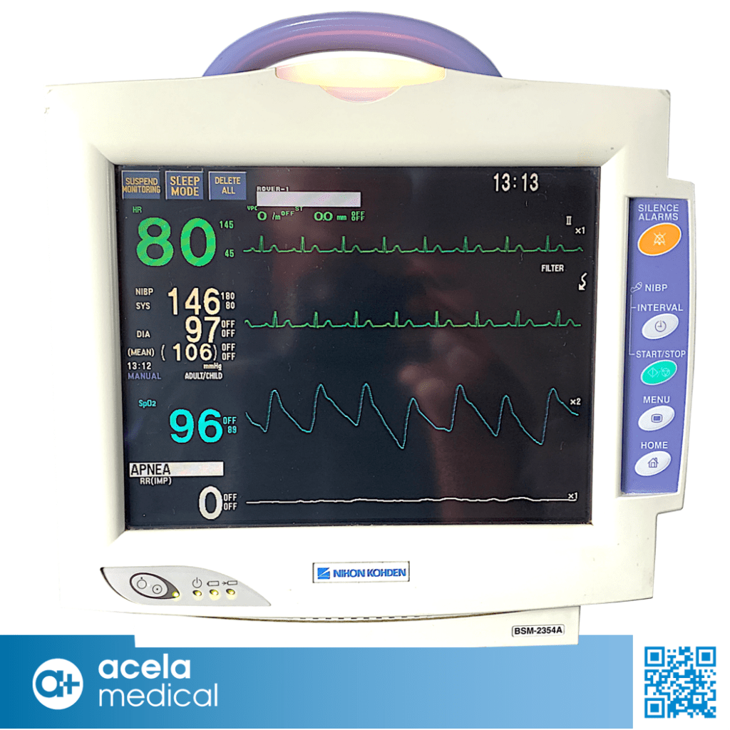 Nihon Kohden Bsm 2354a Patient Monitor With Cart Acela Medical